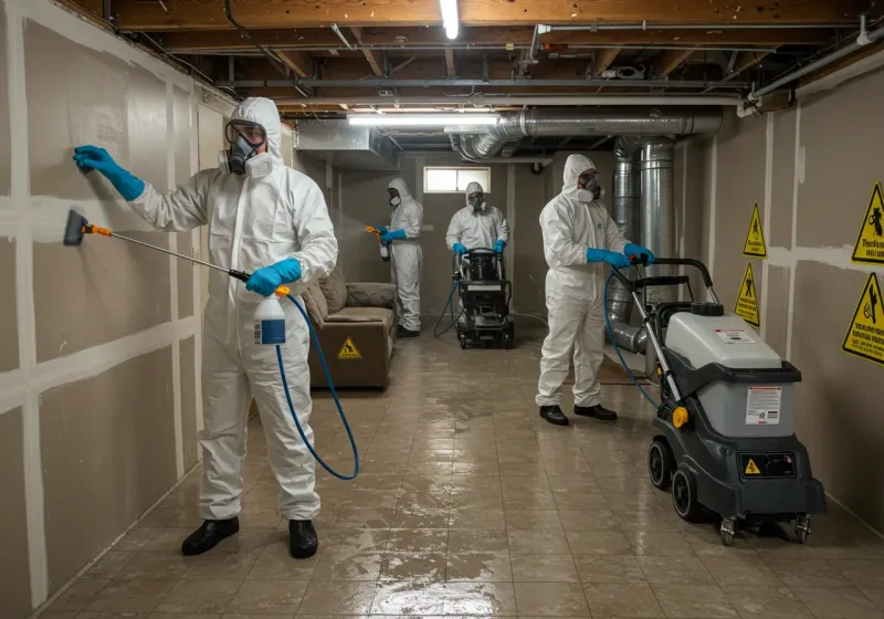 Basement Moisture Removal and Structural Drying process in Clarkston, GA